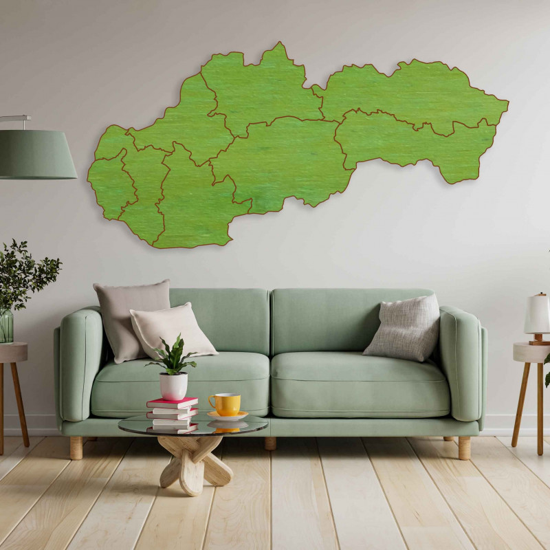 Drewniana mapa ścienna Slovakia - 8 sztuk | SENTOP