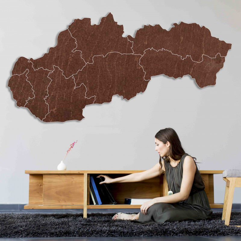 Drewniana mapa ścienna Slovakia - 8 sztuk | SENTOP