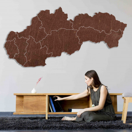 Drewniana mapa ścienna Slovakia - 8 sztuk | SENTOP