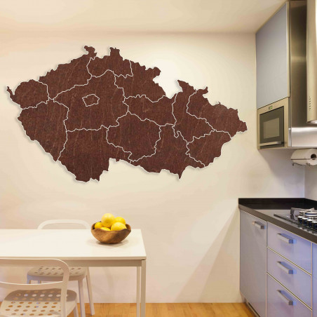 Drewniana mapa ścienna Czechy - 14 sztuk | SENTOP