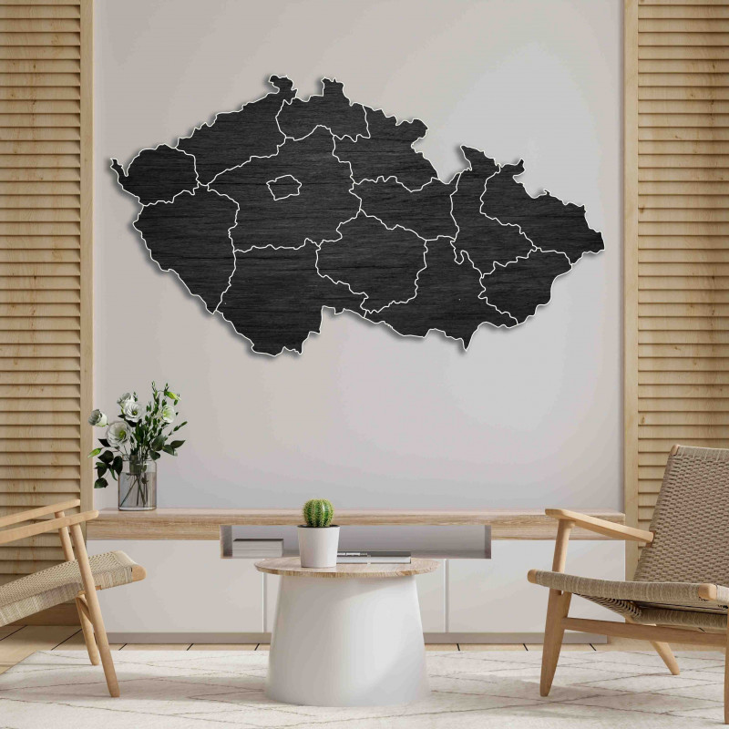 Drewniana mapa ścienna Czechy - 14 sztuk | SENTOP