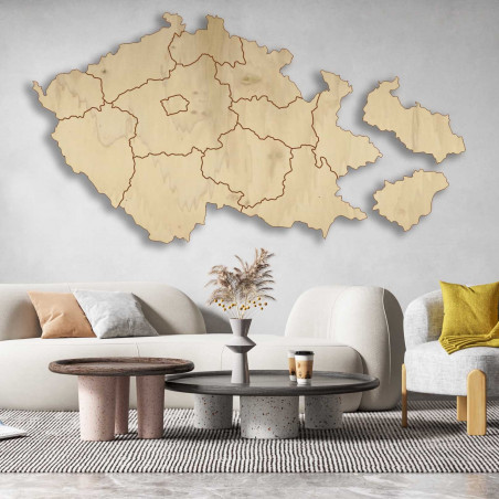 Drewniana mapa ścienna Czechy - 14 sztuk | SENTOP