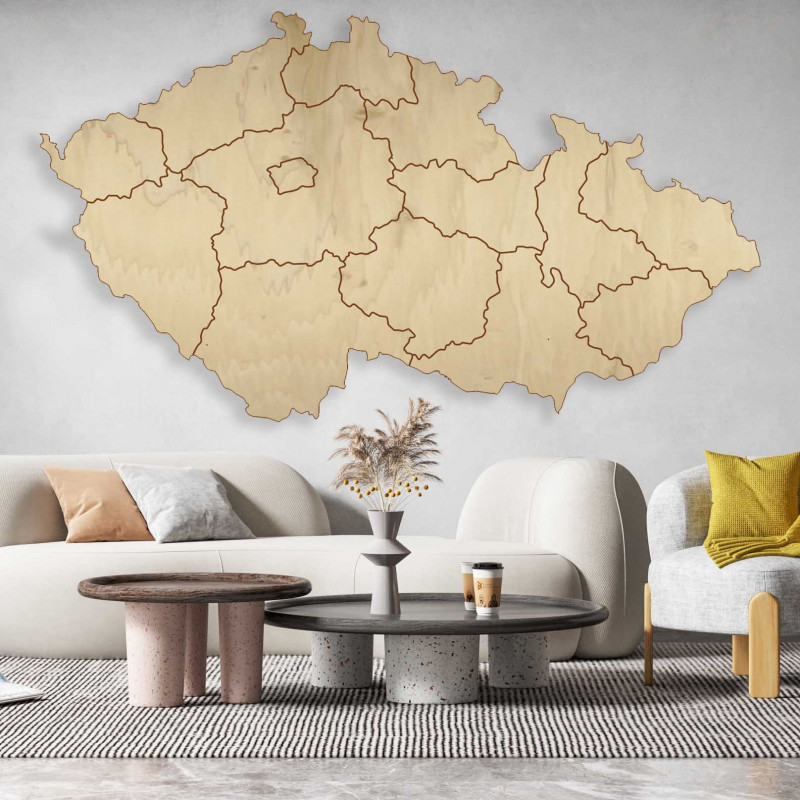 Drewniana mapa ścienna Czechy - 14 sztuk | SENTOP