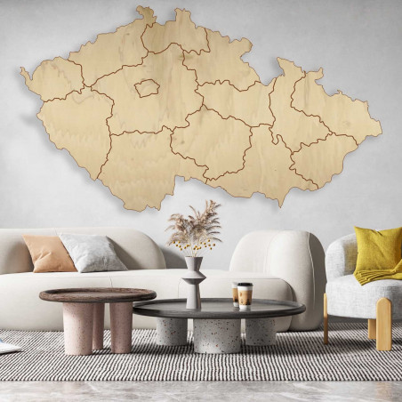 Drewniana mapa ścienna Czechy - 14 sztuk | SENTOP