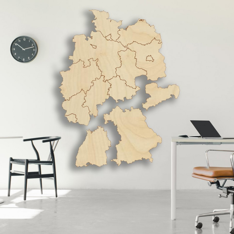 Drewniana mapa ścienna Niemcy - 16 sztuk | SENTOP