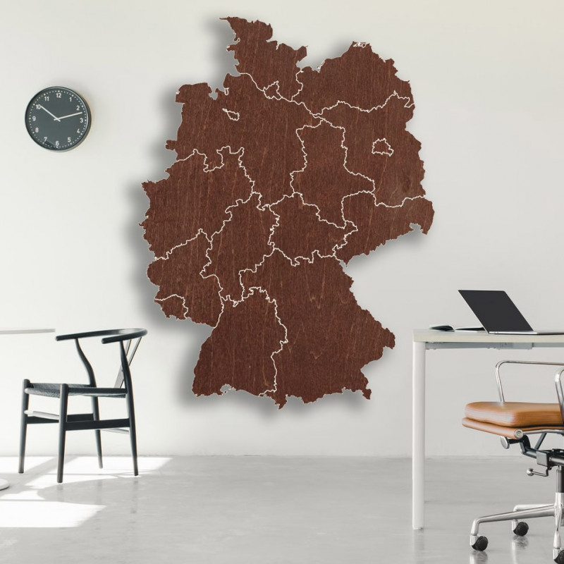 Drewniana mapa ścienna Niemcy - 16 sztuk | SENTOP