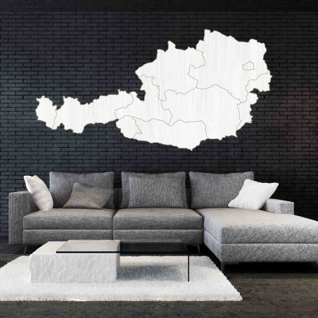 Drewniana mapa na ścianie Austrii - 10 szt | SENTOP