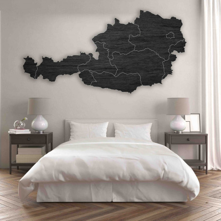 Drewniana mapa na ścianie Austrii - 10 szt | SENTOP