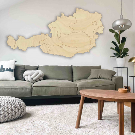 Drewniana mapa na ścianie Austrii - 10 szt | SENTOP