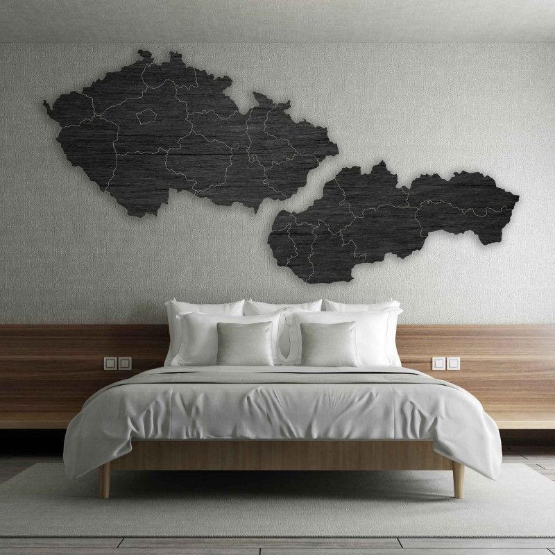 Drewniana mapa Słowacji i Czech - PUZZLE