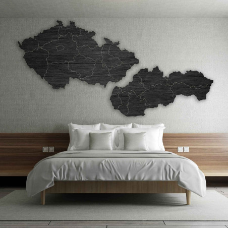 Drewniana mapa Słowacji i Czech - PUZZLE
