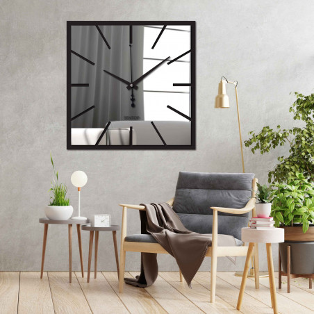 Lustro z zegarem ściennym w rozmiarze 30-50 cm