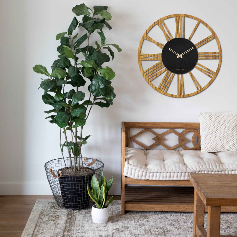 Zegar ścienny cyfry rzymskie dąb - ORFERIG