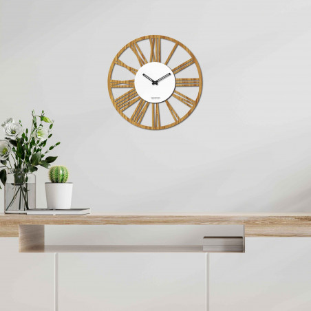 Zegar ścienny cyfry rzymskie dąb - ORFERIG