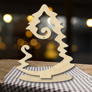 Drewniana choinka wykonana z naturalnego drewna 2