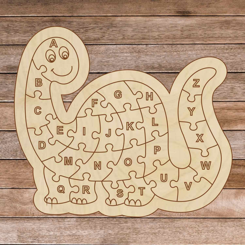 Drewniane puzzle dla dzieci - Dinozaur i...