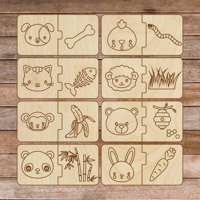 Puzzle drewniane dla dzieci - Zwierzęta i...