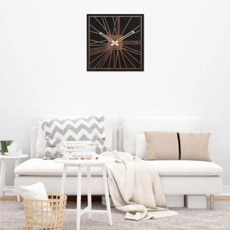 Drewniany zegar ścienny - Sentop | HDFK031 | orzech wenge