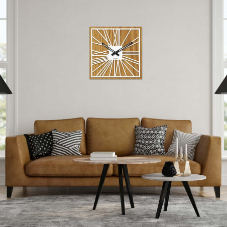 Drewniany zegar ścienny - Sentop | HDFK031 | dąb