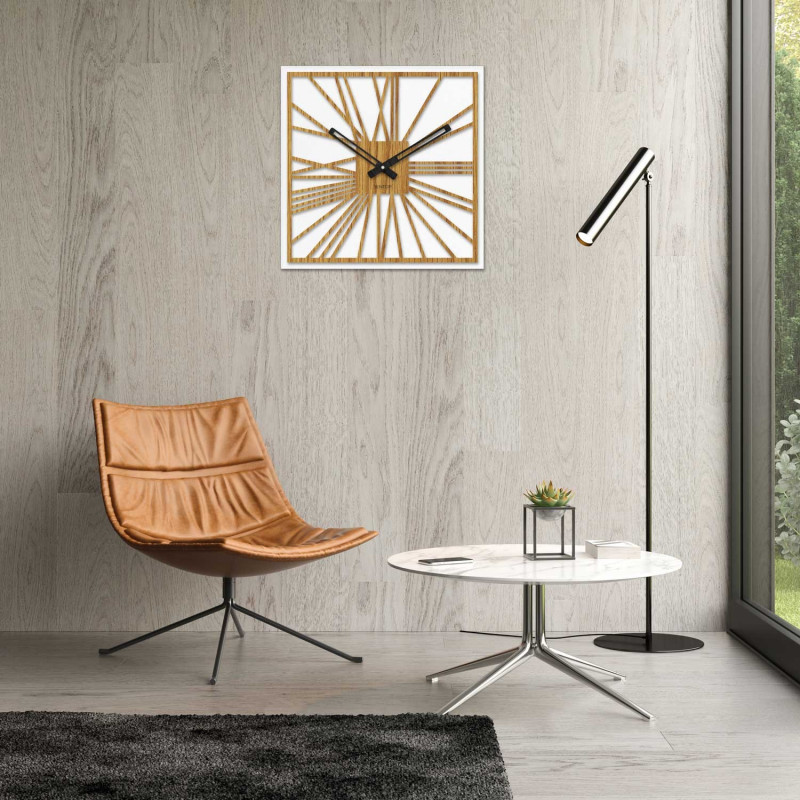 Drewniany zegar ścienny - Sentop | HDFK031 | dąb