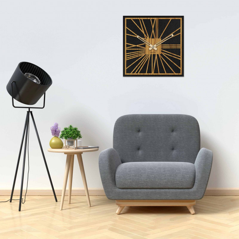 Drewniany zegar ścienny - Sentop | HDFK031 | dąb