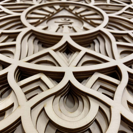 doskonałe drewniane malowidło ścienne I Mandala komunikacji doskonałe drewniane malowidło ścienne I Mandala komunikacji