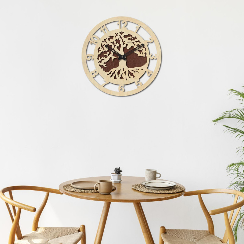 Zegar ścienny drzewo cyfry arabskie - ALECHELY
