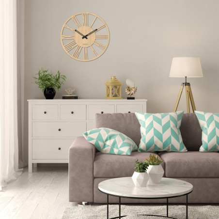 Zegar na ścianie z cyframi rzymskimi - Sentop | HDFK035 | z drewna