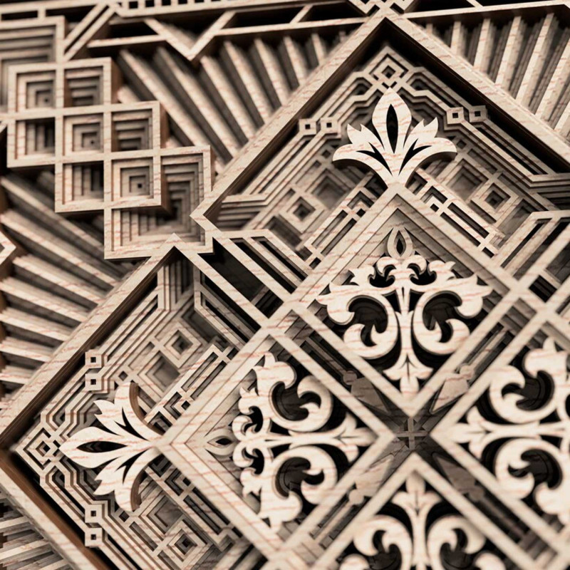 Ekskluzywny obraz ścienny mandala 3D kwadrat -...