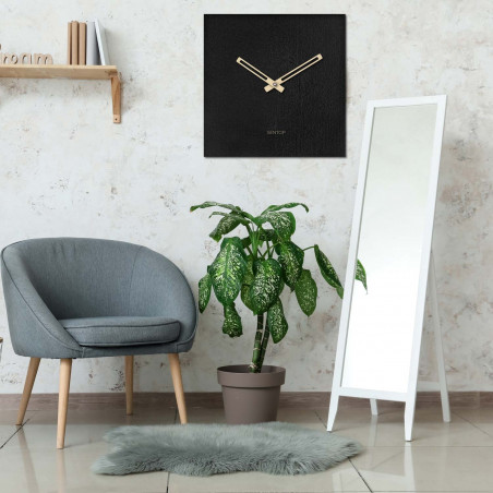 Minimalistyczny zegar ścienny - Sentop kwadrat HDFK036 | z drewna