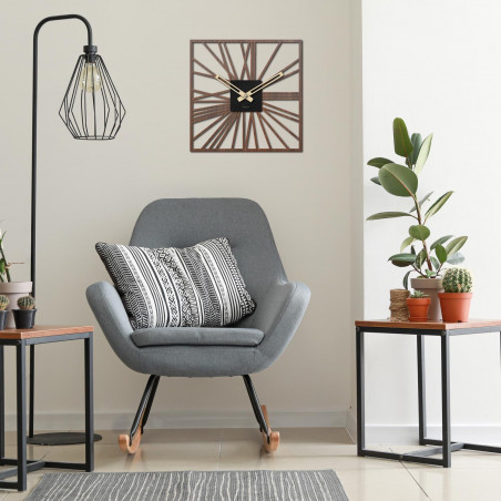 Drewniany zegar ścienny | HDFK038 | orzech wenge