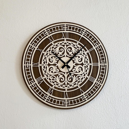 Elegancki drewniany zegar ścienny - Sentop | PR0463 | dwuwarstwowy