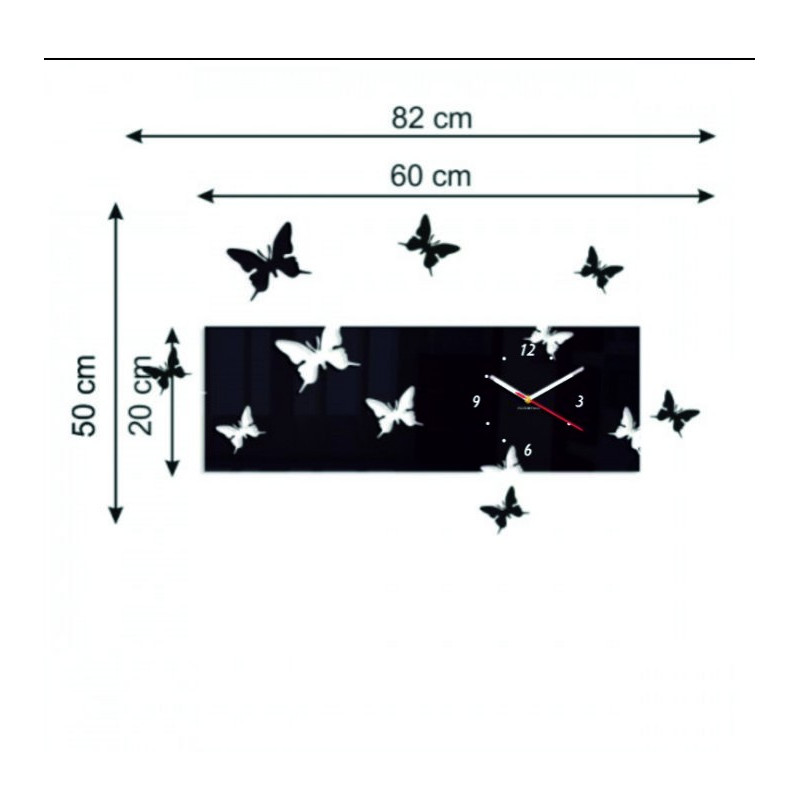 Wielkość zegar ścienny X-momo. Zegar Desing ściana wykonana z PMMA