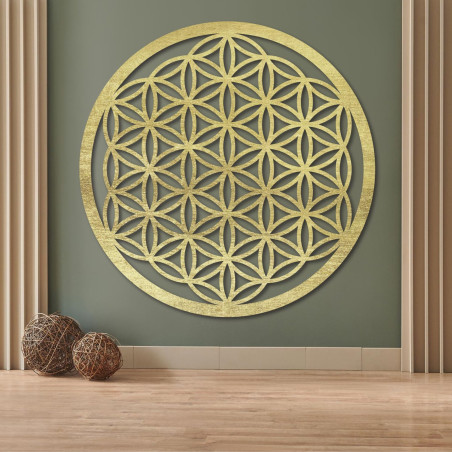 Drewniana mandala na ścianę - Kwiat życia