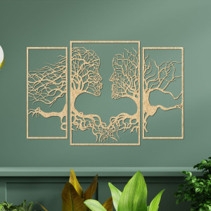 Pompatyczny obraz na ścianę z twarzami i drzewami, Nowoczesny obraz na ścianę, obraz do salonu 2