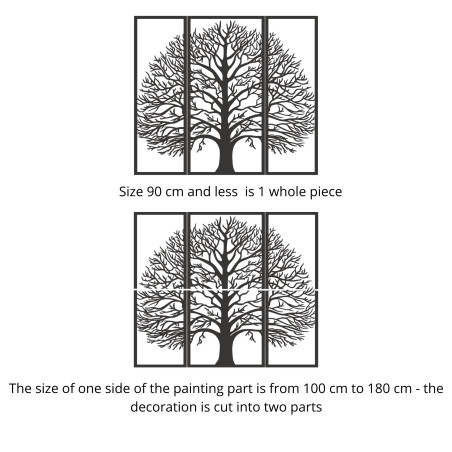 Trzyczęściowa drewniana dekoracja ścienna drzewo życia - TRIUM