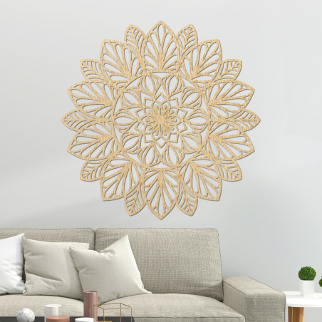 Drewniana mandala na ścianę kwiat życia - FRIHETI