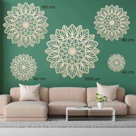 Drewniana mandala na ścianę kwiat życia - FRIHETI