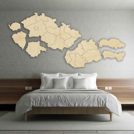 Drewniana mapa Republiki Czechosłowackiej - Geografia