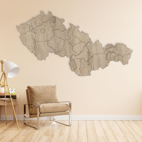 Drewniana mapa Republiki Czechosłowackiej - Geografia