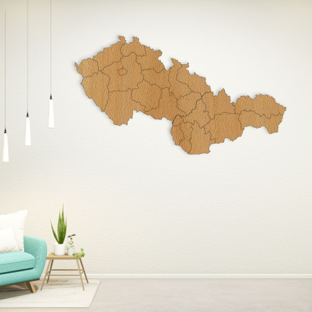 Drewniana mapa Republiki Czechosłowackiej - Geografia