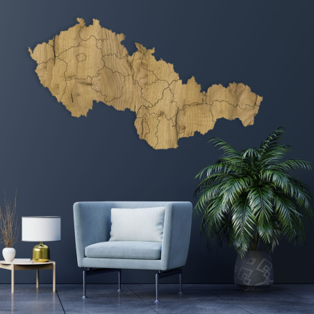Drewniana mapa Republiki Czechosłowackiej - Geografia