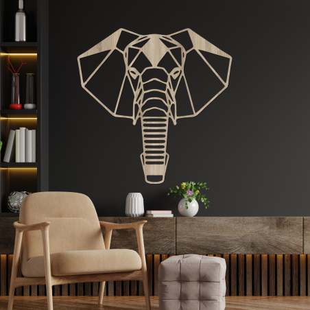 Drewniana dekoracja ścienna głowa słonia - LOXODONTA