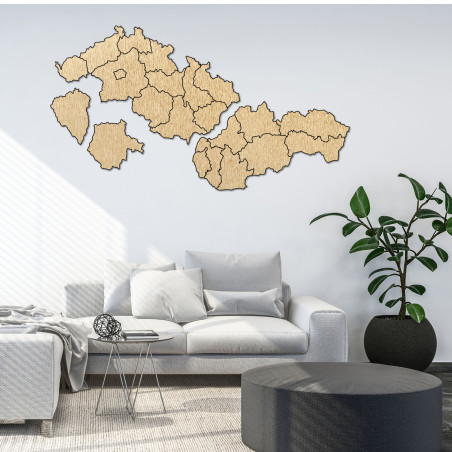 Drewniana mapa Słowacji i Czech - PUZZLE