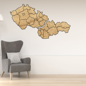 Drewniana mapa Słowacji i Czech 2