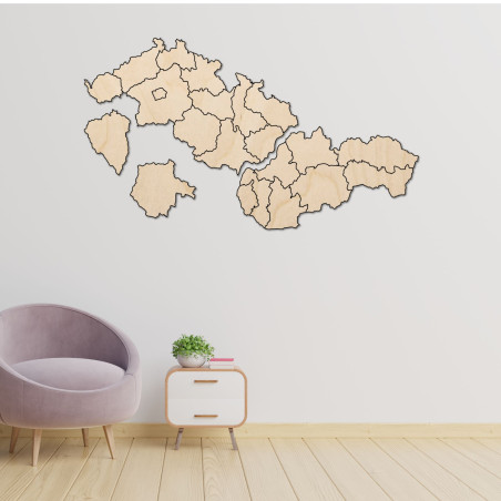Drewniana mapa Słowacji i Czech - PUZZLE