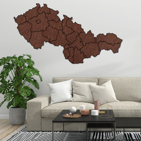 Drewniana mapa Słowacji i Czech - PUZZLE