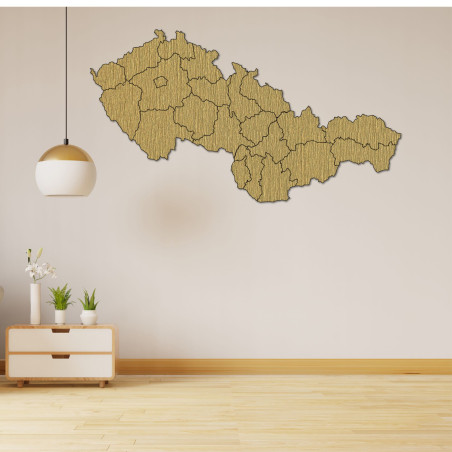 Drewniana mapa Słowacji i Czech - PUZZLE