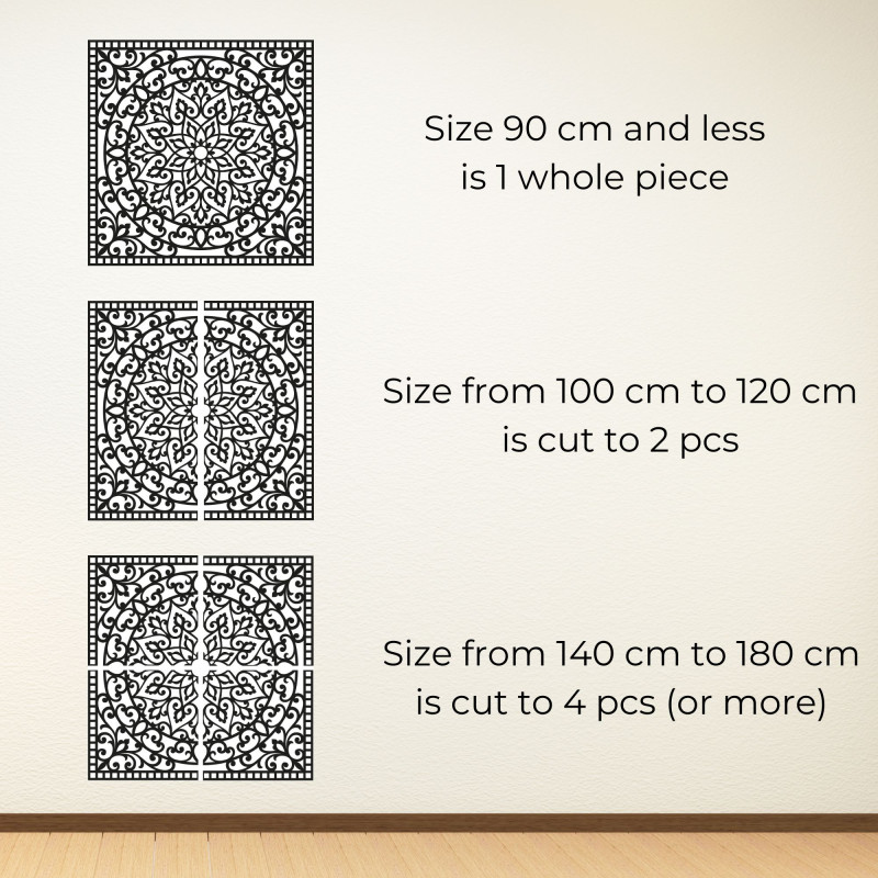 Drewniana mandala na ścianę kwadratową - SYRRENA