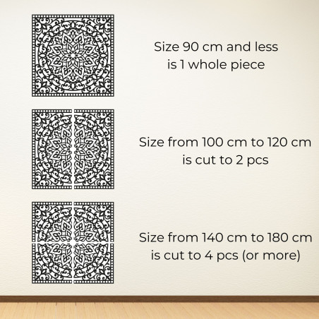 Drewniana mandala na ścianę kwadratową - SYRRENA